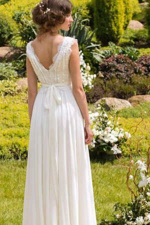 Robe de mariée nature facile de col en v a-ligne avec chiffon - Photo 2