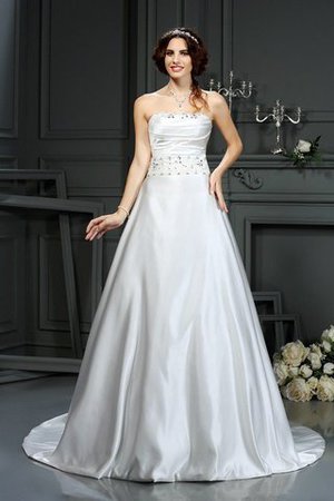 Ärmelloses Normale Taille Reißverschluss Elegantes Anständiges Brautkleid - Bild 1