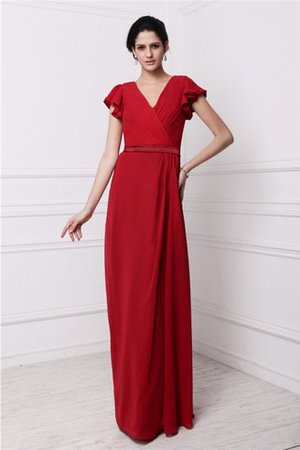 Robe demoiselle d'honneur plissé longue en chiffon avec fronce en forme - Photo 1