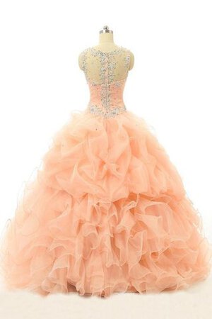 Robe de quinceanera avec perle de col en cœur en organza de mode de bal longueur au ras du sol - Photo 3