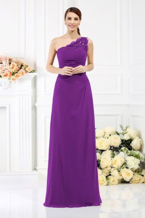 Robe demoiselle d'honneur longue en satin collant d'épaule asymétrique avec zip - Photo 10