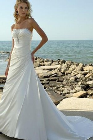 Vestido de Novia de Corte-A de Playa de con Lentejuelas de Escote sin tirantes de Natural - Foto 1