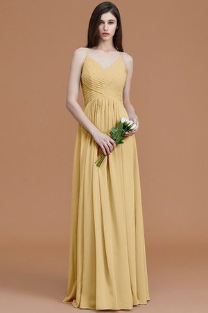 Robe demoiselle d'honneur naturel de princesse ruché avec chiffon avec sans manches - Photo 18