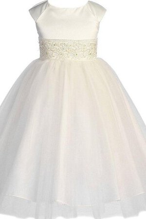 Robe de cortège enfant plissé en tulle avec manche courte avec ruban avec nœud - Photo 1